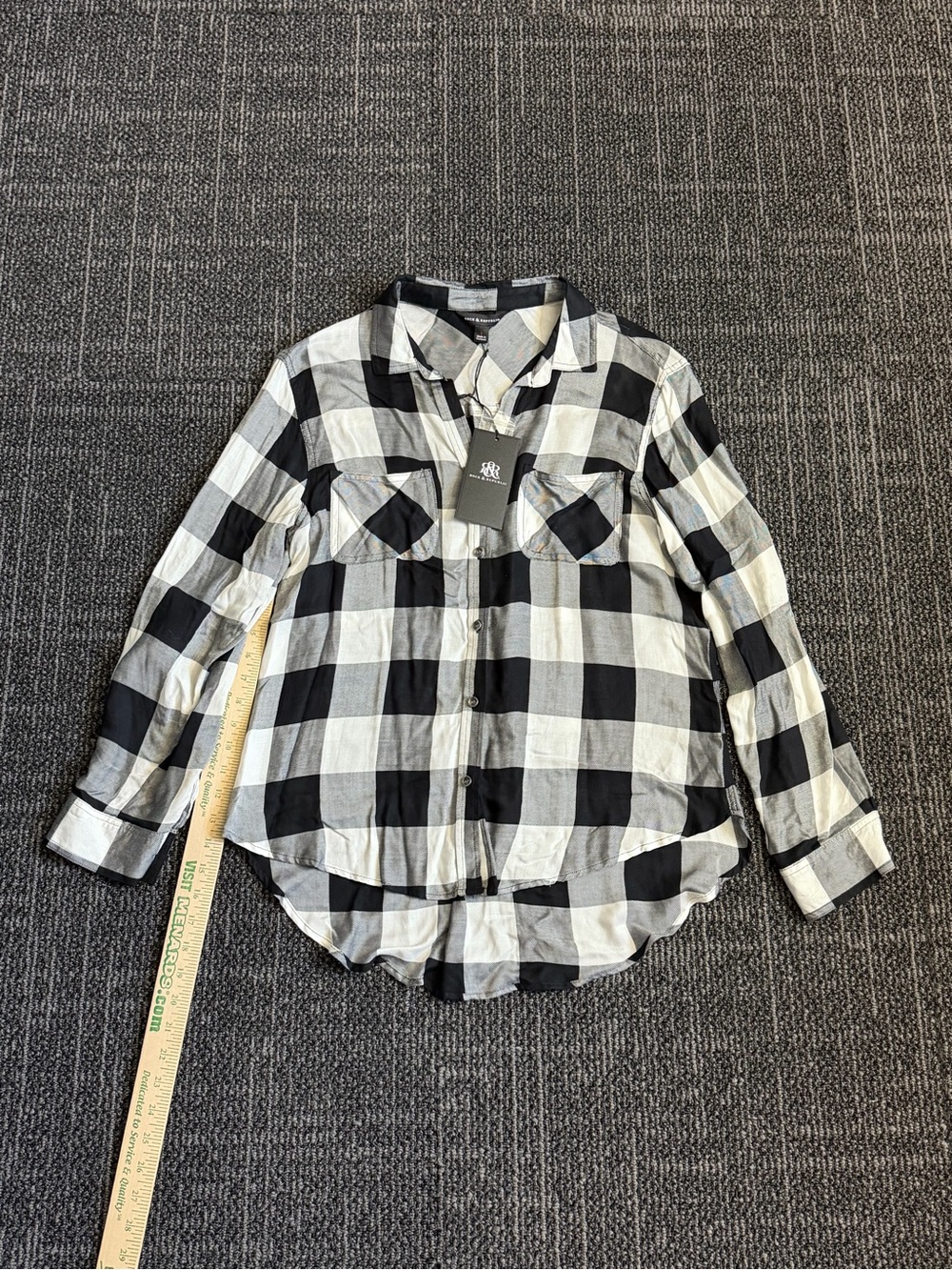 Rock & Republic Black and White Plaid Button-Down Shirt